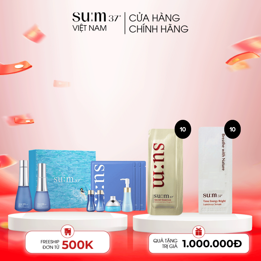 Bộ cấp nước dưỡng da căng mướt chuyên sâu Su:m37 Water-full 2PCS Sepcial set