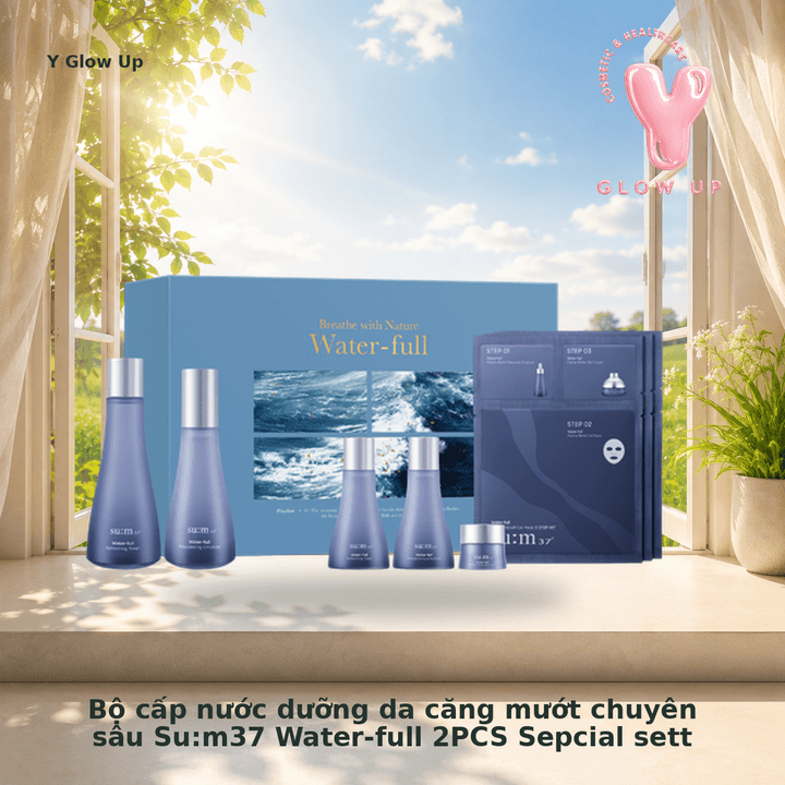 Bộ cấp nước dưỡng da căng mướt chuyên sâu Su:m37 Water-full 2PCS Sepcial set